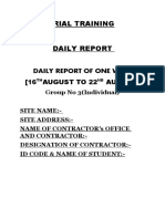 INDUSTRIAL TRAINING DAILY REPORT