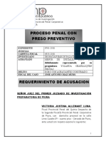 Requerimiento de acusación por robo agravado a menor