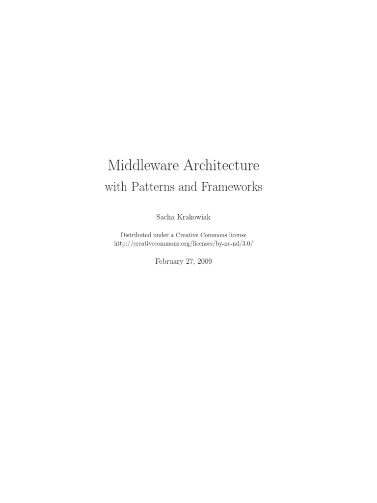 Middleware Architecture Overview | PDF | Component Based Software ...