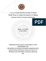 A Study of Marketing Mix Strategy of Xiaomi Mobile Phone in Yangon That Impacts On Making Decision Towards Customer Satisfaction