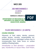 Fluid Mechanics I: (3 UNITS)