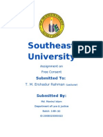 Southeast U Assignment on Free Consent