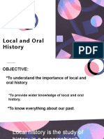 Importance of Local & Oral History