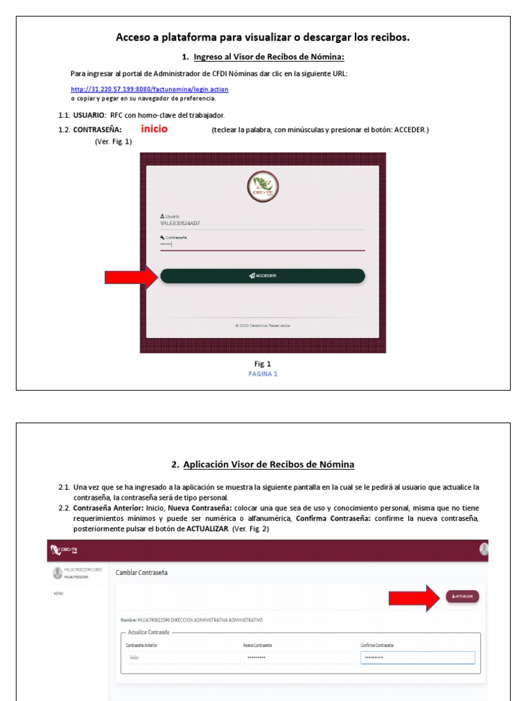 Acceso A Plataforma de RECIBOS | PDF | Contraseña | Archivo de computadora
