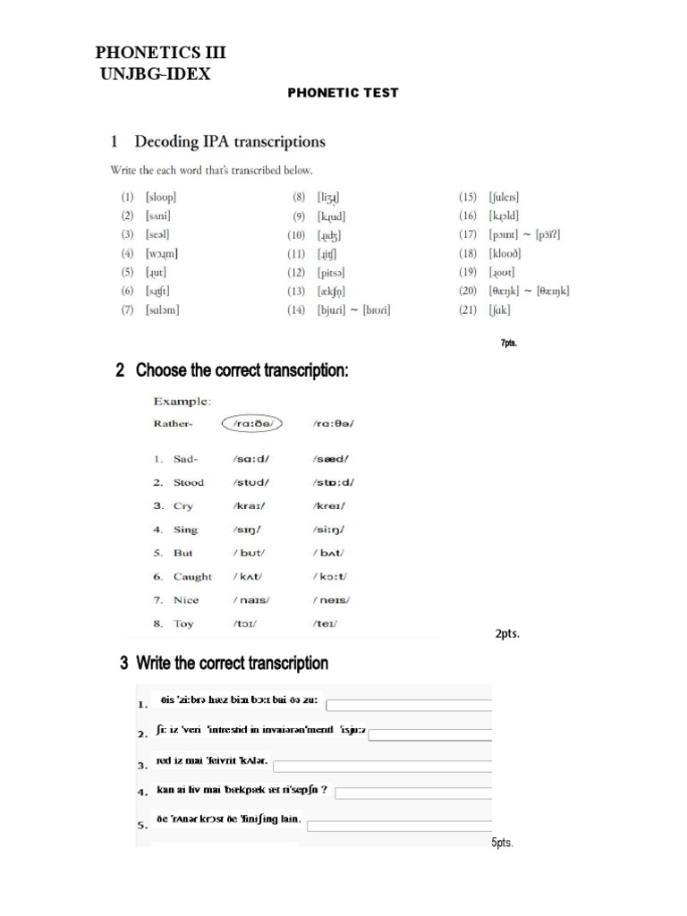 Phonetic Exam 1 | PDF