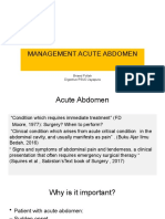 MANAGE ACUTE ABDOMEN