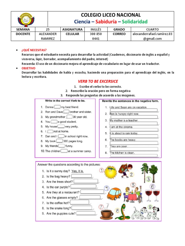 Actividades de Inglés para Cuarto Grado | PDF
