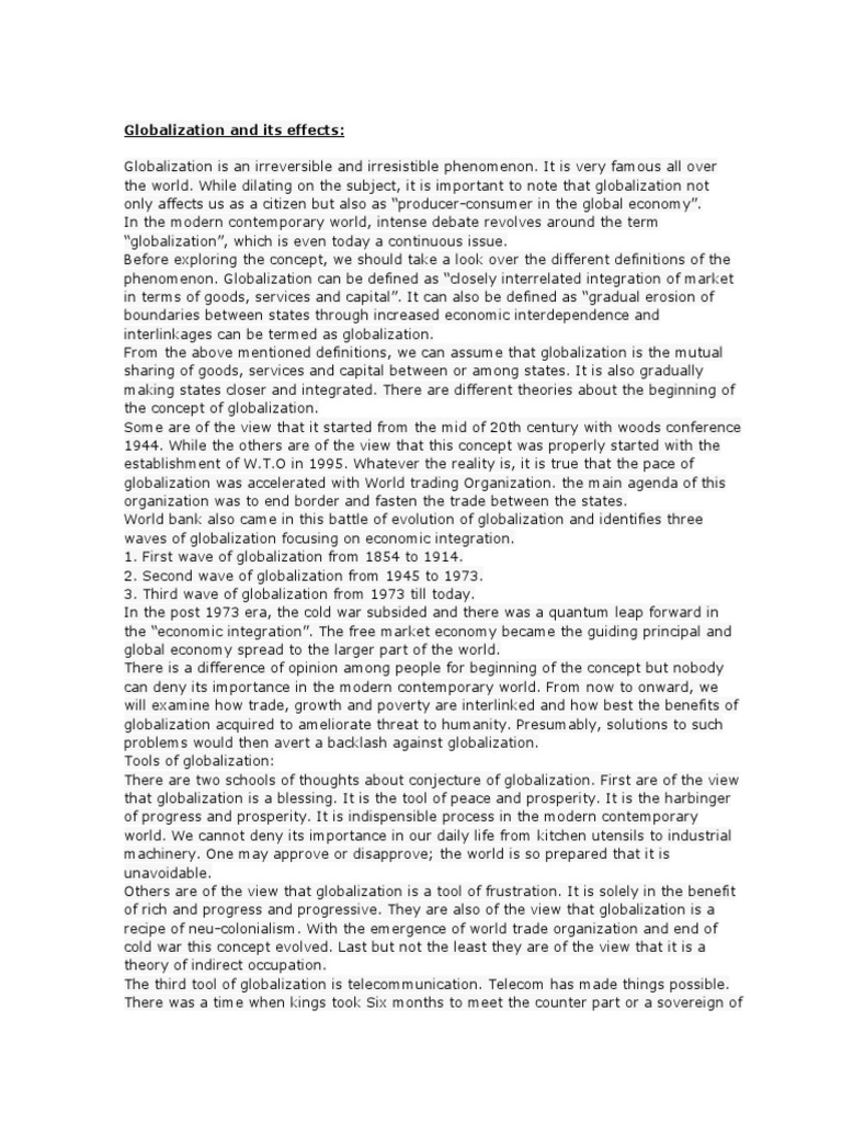 Understanding Globalization S Impact Pdf Poverty Reduction