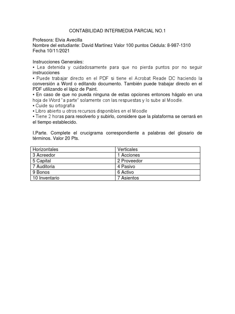 Contabilidad Intermedia: Parcial 1 | PDF | Contabilidad | Bancos