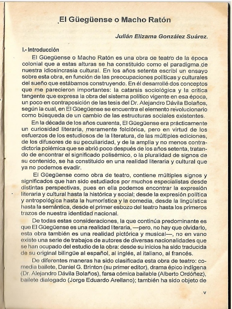 El Gueguense o Macho Raton | PDF