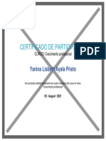 Certificado de Participación: Yanina Lisbeth Ayala Prieto