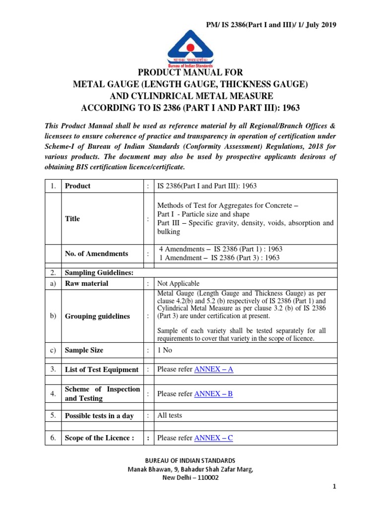 Is 2386 part i and iii product manual pdf calibration license