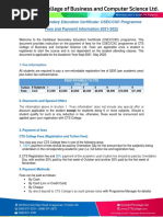 CTS College CXC Programme Fee Policy 2021-2022