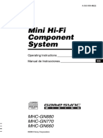 Mini Hi-Fi Component System: MHC-GN880 MHC-GN770 MHC-GN660