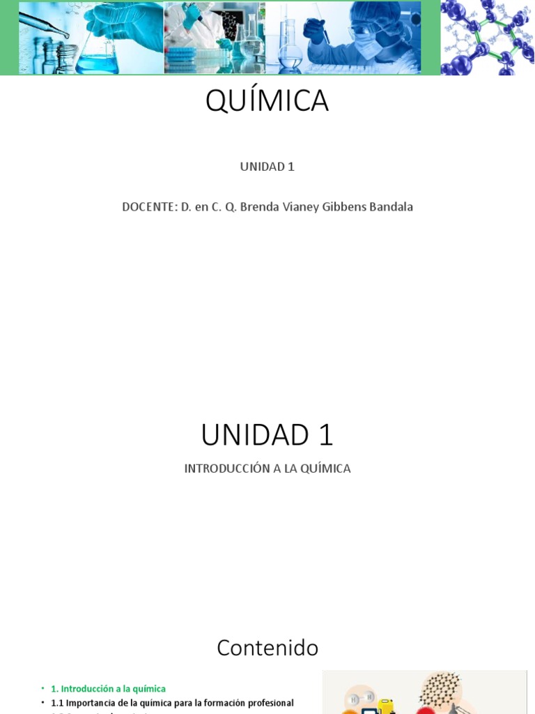 Unidad 1. Introducción A La Química | PDF | Mezcla | Compuestos químicos