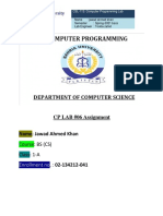 CP LAB #06 Assignment: Course: BS (CS) Class: 1-A .: 02-134212-041