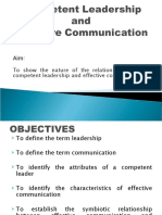Competent Leadership and Effective Communication