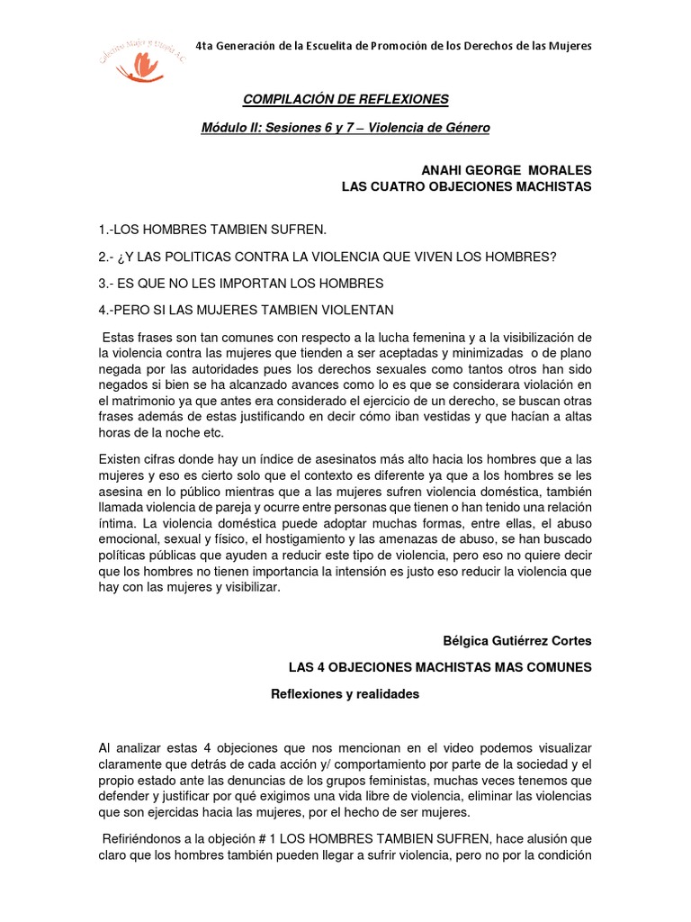 Reflexiones sobre Violencia Sexual y Género | PDF | La violencia contra ...
