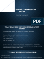 Explanatory/Expository Essay: Terminology and Paragraphs