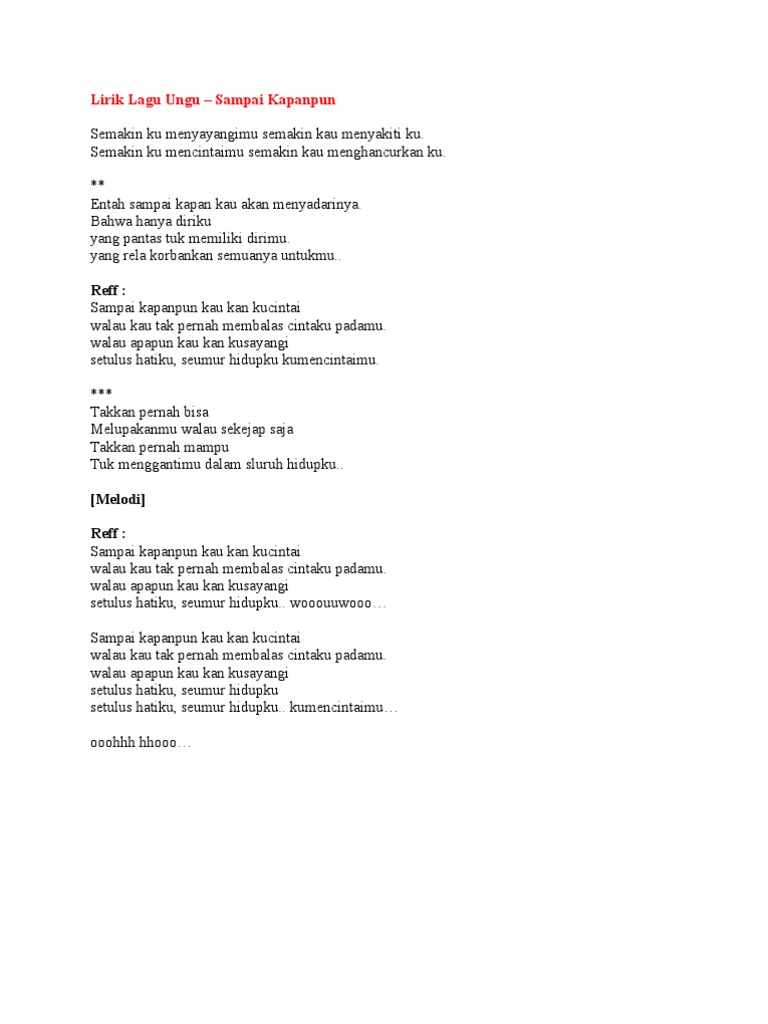 Lirik Lagu Ungu Pdf