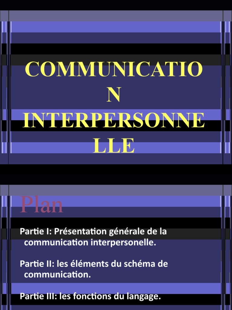 Communication Interpersonnelle PDF la communication Communication