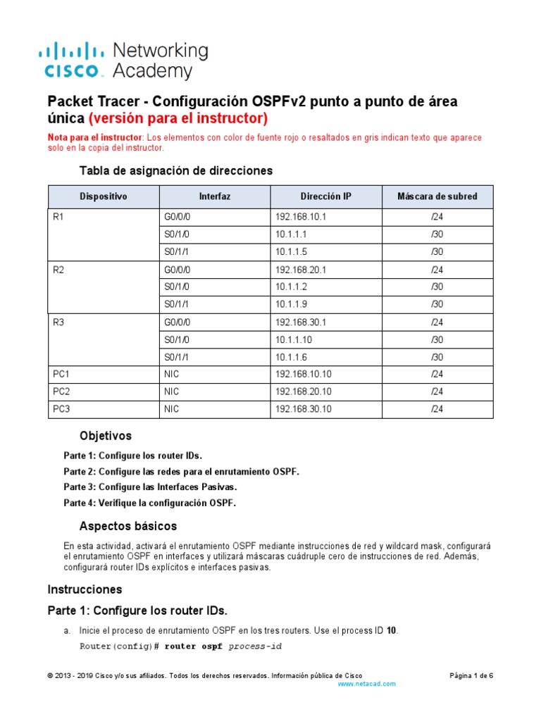 2 2 13 packet tracer point to point single area ospfv2 configuration