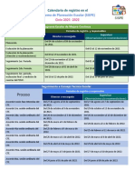 Calendario de Registro SISPE 2021-2022