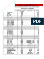 Presupuesto de Materiales de Evaluacion de Proyectos