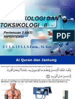 "Farmakologi Dan Toksikologi Ii: Pertemuan 2 ANTI Hipertensi