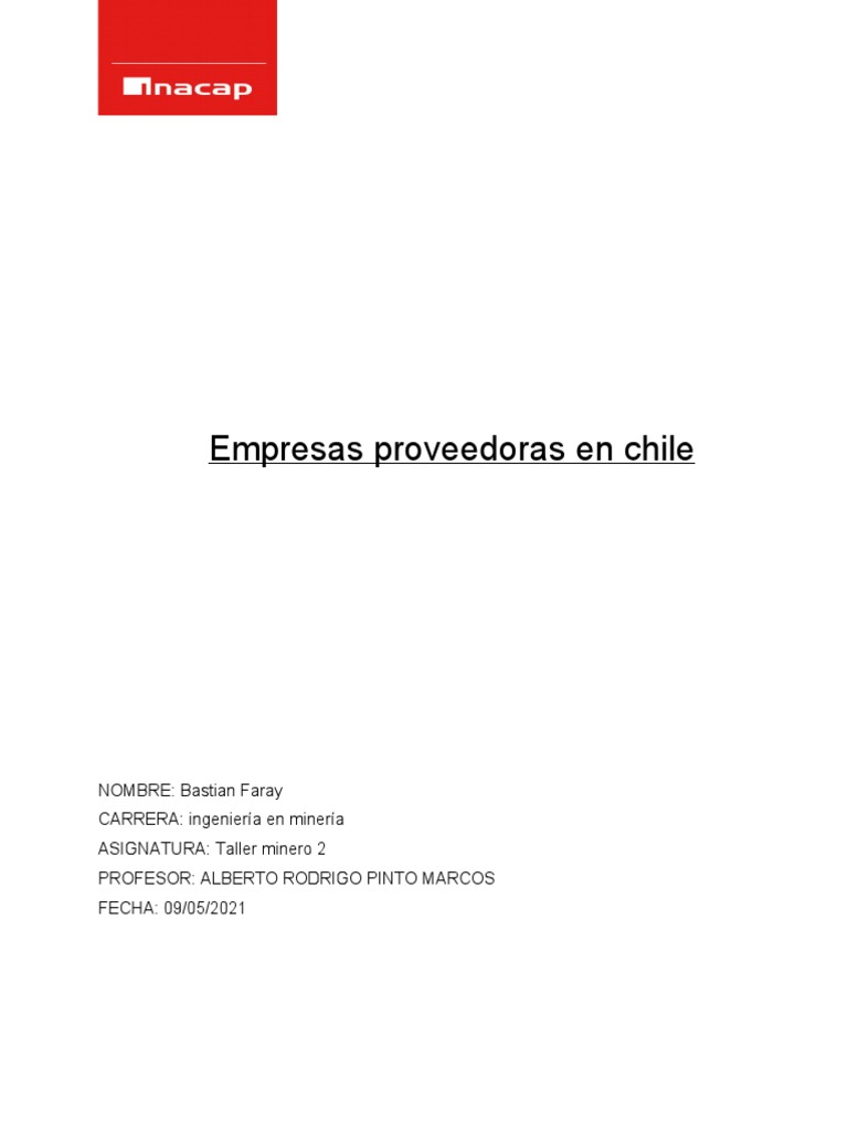 Empresas Proveedoras de Minería en Chile | PDF | Minería | Chile