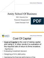Amity School of Business: BBA Semister Four Financial Management-II Ashish Samarpit Noel