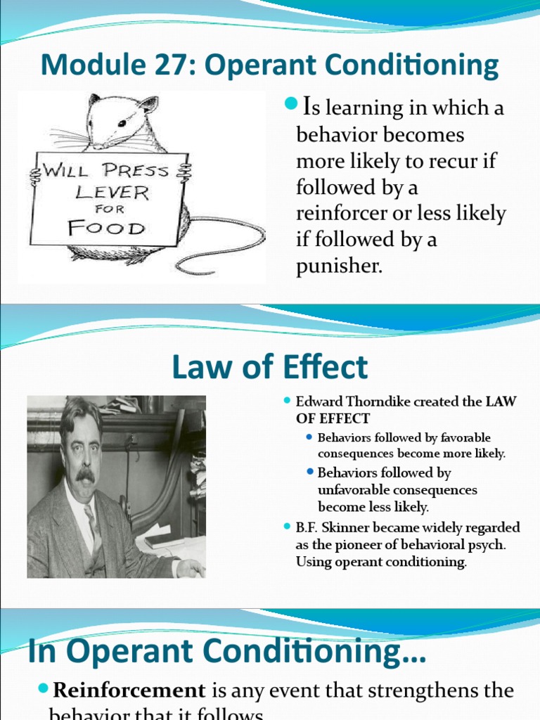 Operant Conditioning Overview and Schedules | PDF | Reinforcement ...
