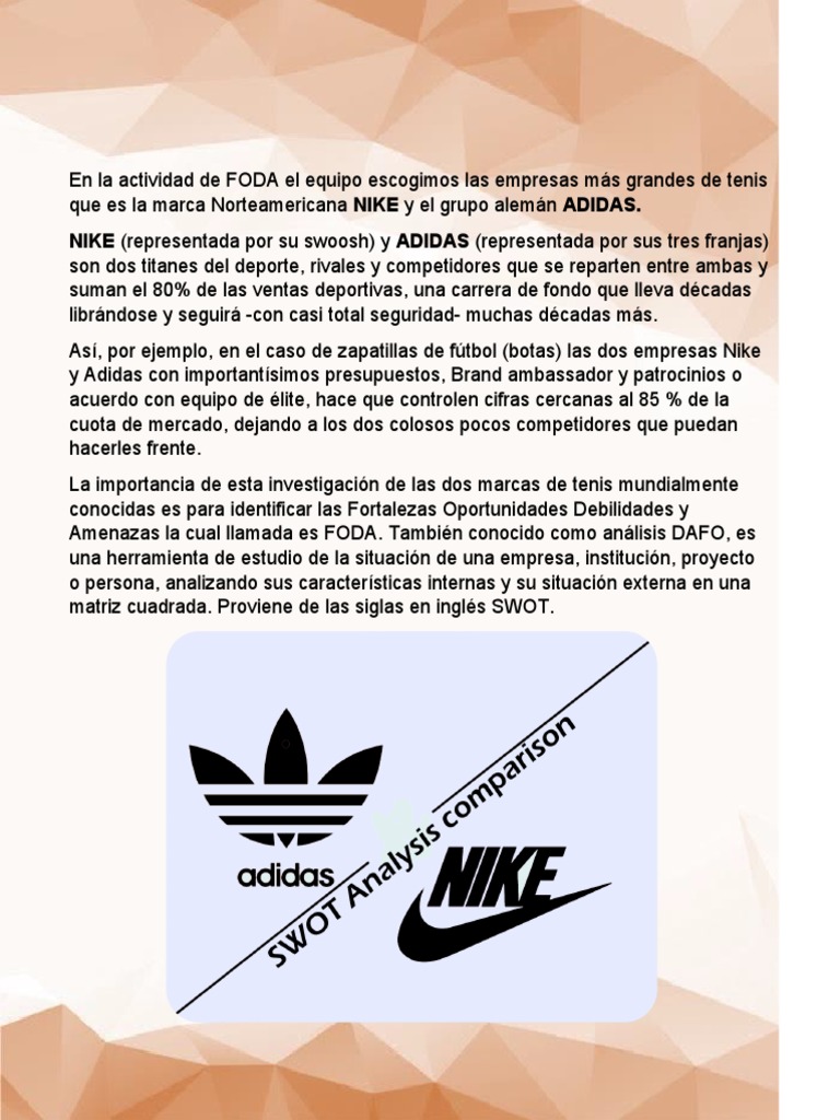 Foda Adidas | PDF | Análisis FODA | Nike