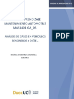 Analisis de Gases Diesel y Gasolina