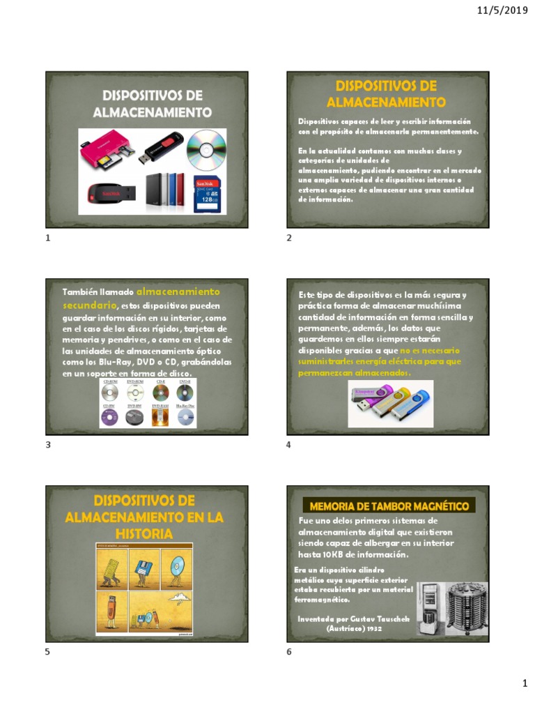 4 Dispositivos de Almacenamiento | PDF | Almacenamiento de datos de la ...