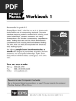 Workbook 1: Primary Phonics Book 1 Is The First in A Set of Six Phonics Work