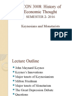 ECON 3008: History of Economic Thought: SEMESTER 2-2016 Keynesians and Monetarists