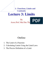 Lecture 3: Limits: Chapter 1: Functions, Limits and Continuity