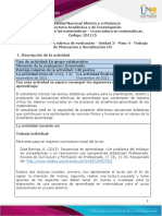 Guía de Actividades y Rúbrica de Evaluación - Unidad 3 - Paso 4 - Trabajo de Planeación y Socialización U3.