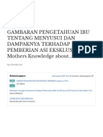 Gambaran Pengetahuan Ibu Tentang Menyusui Dan Dampaknya Terhadap Pemberian Asi Eksklusif Mothers Knowledge About..