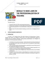 Module 15 Basic Laws On The Professionalization of Teaching