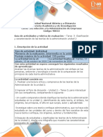 Guia de Actividades y Rúbrica de Evaluación - Unidad 2 - Tarea 3 Clasificación y Caracterización de Las Teorías de La Administración