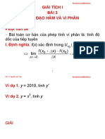 Giải Tích I Bài 3 §1.9. Đạo Hàm Và Vi Phân