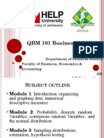 QBM 101 Business Statistics: Department of Business Studies Faculty of Business, Economics & Accounting HE LP University