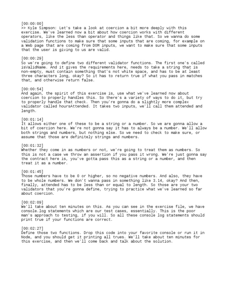 24 Coercion Exercise PDF String Science) Function