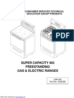 Super Capacity 465 Freestanding Gas & Electric Ranges: Consumer Services Technical Education Group Presents