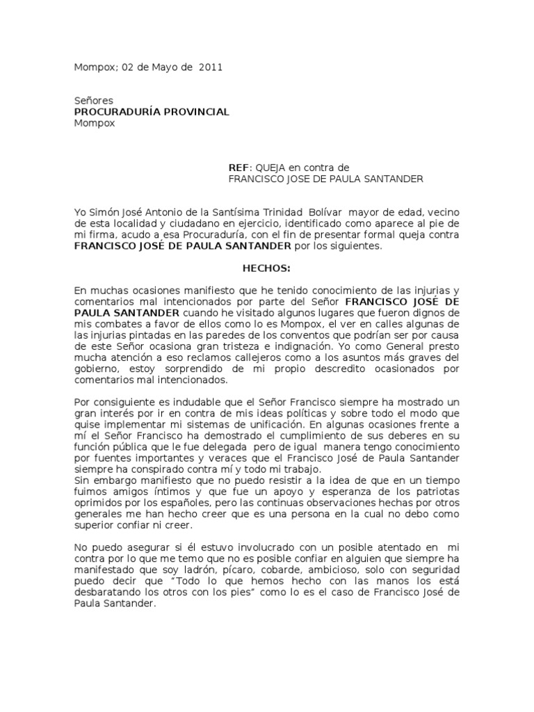 Queja Disciplinaria contra Santander | PDF | Gobierno