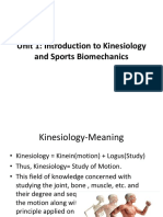 Unit 1: Introduction To Kinesiology and Sports Biomechanics
