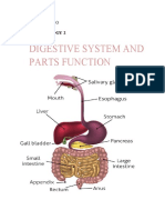 Digestive System and Parts Function: 12STEM-1 General Biology 2