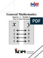 General Mathematics: Quarter 1 - Module 9: One-to-One Functions